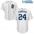 Men's Miguel Cabrera Replica White Home Jersey: Baseball #24 Detroit Tigers Cool Base
